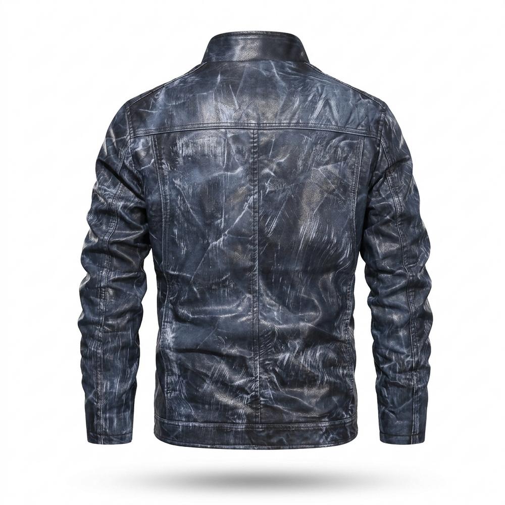 Lederjacken Outlet24 - Euzud | Gewaschene Hochschließende Lederjacke Herren