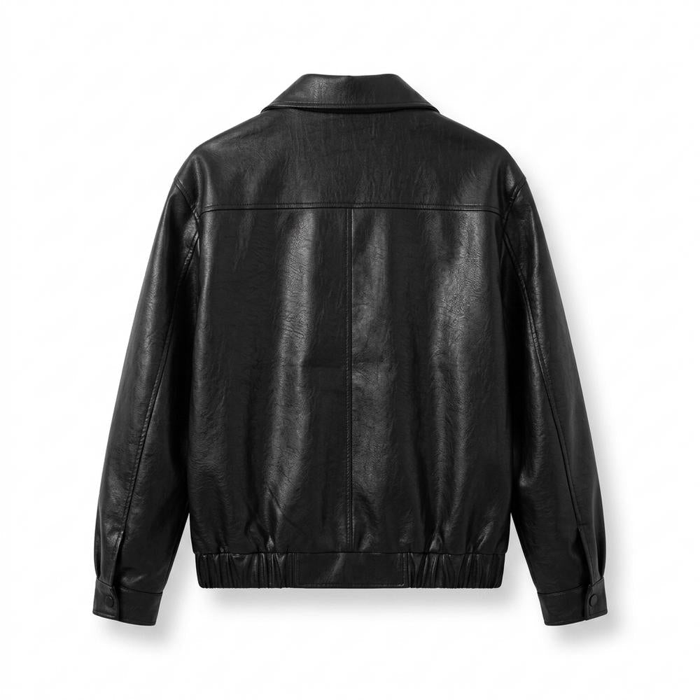 Lederjacken Outlet24 - Yubid | Reißverschluss Umlegekragen Lederjacke Unisex