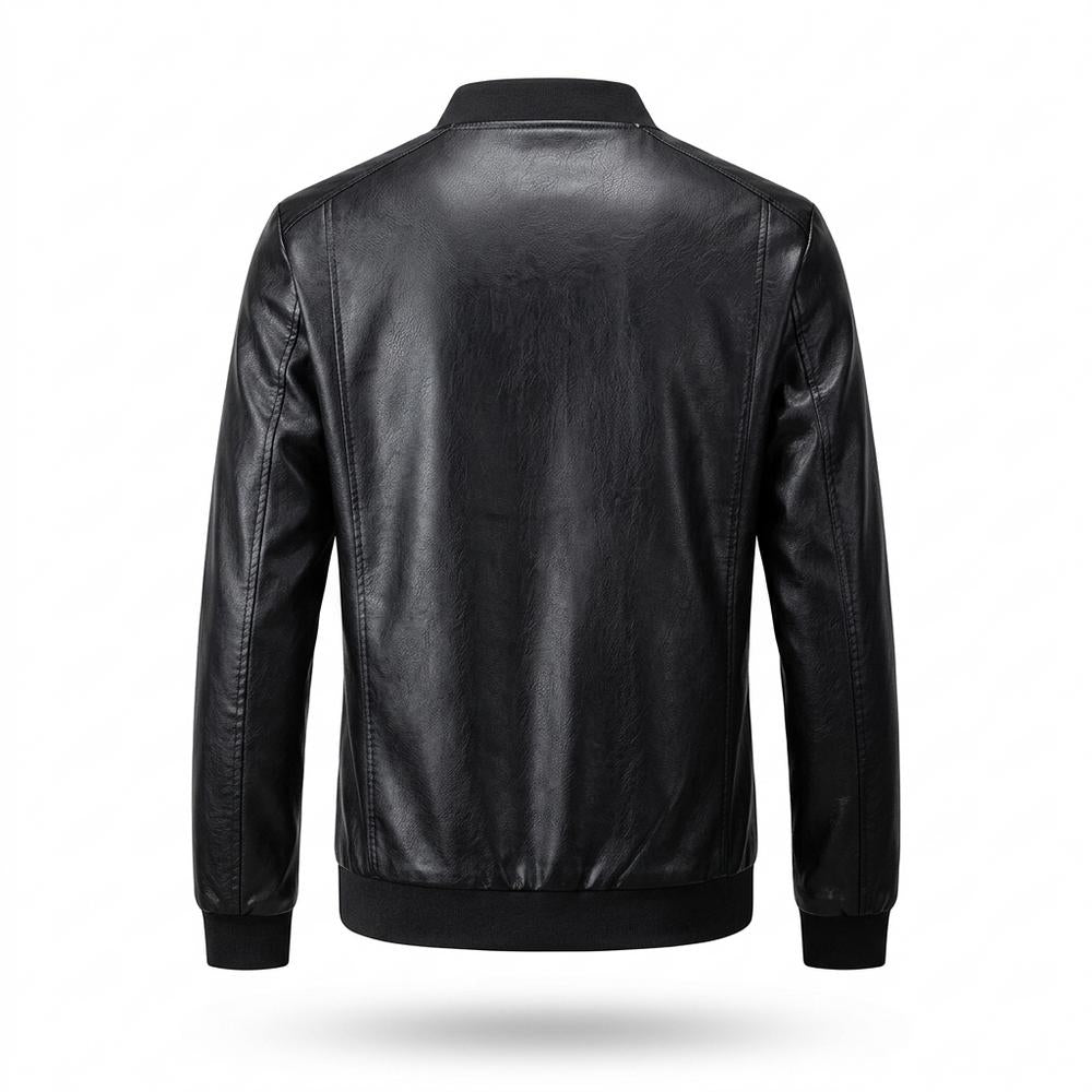 Lederjacken Outlet24 - Sisud | Reißverschluss Stehkragen Lederjacke Herren