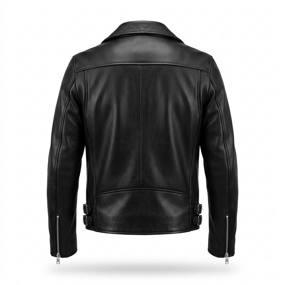 Lederjacken Outlet24 - Lifok | Asymmetrisch Geknöpft Lederjacke Herren