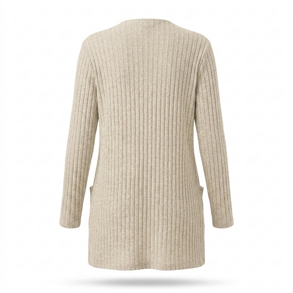 Lederjacken Outlet24 - Vamal | Gerippter Langer Cardigan Damen