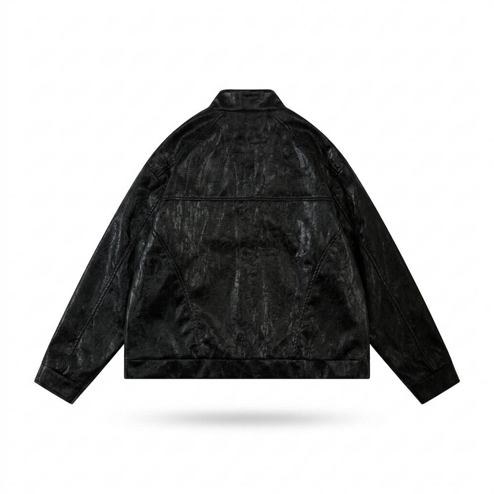 Lederjacken Outlet24 - Sotik | Strukturiert Reißverschluss Lederjacke Unisex
