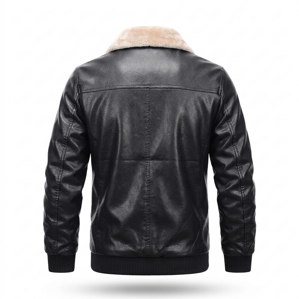 Lederjacken Outlet24 - Sosam | Gefütterte Gekrispelte Lederjacke Herren