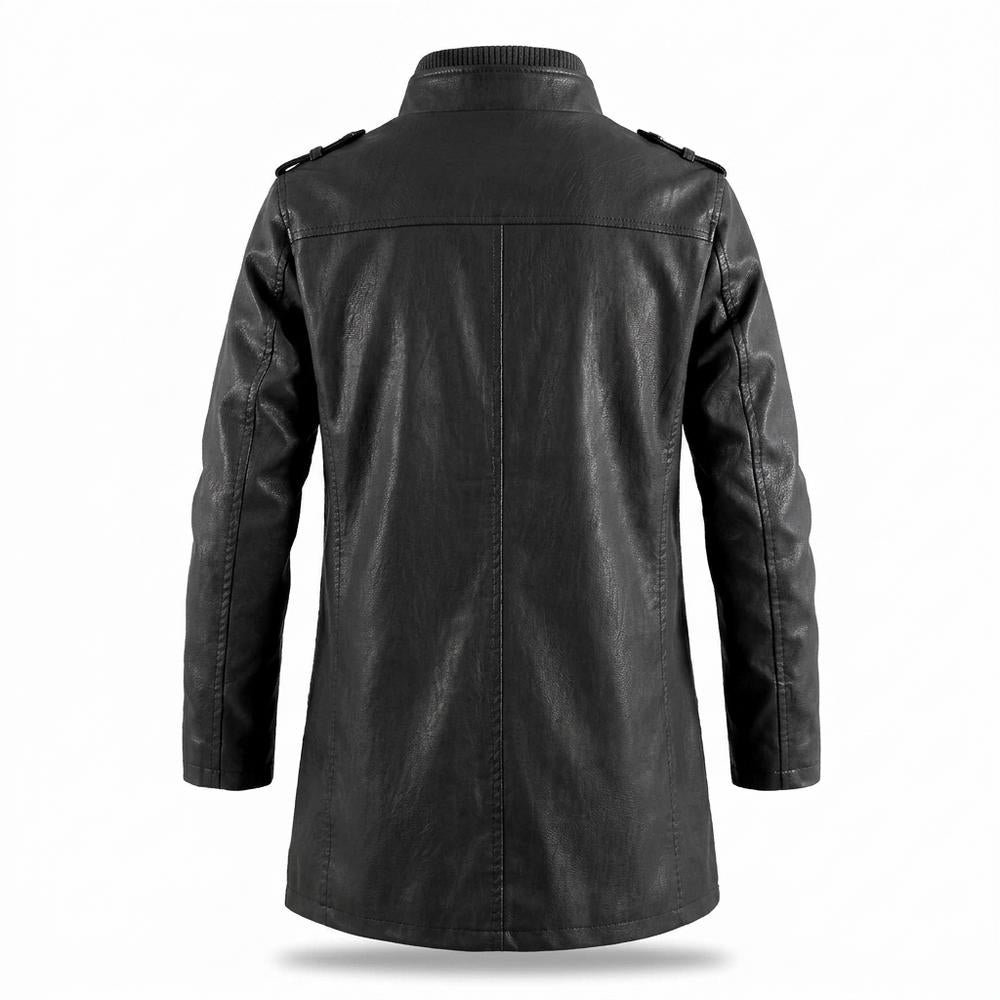 Lederjacken Outlet24 - Sesam | Gefütterter Gerader Ledermantel Herren