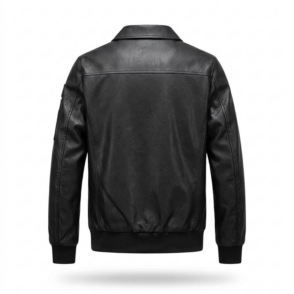 Lederjacken Outlet24 - Vusil | Applizierte Langärmelige Lederjacke Herren