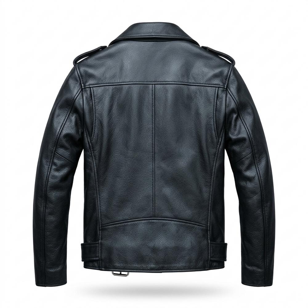 Lederjacken Outlet24 - Renun | Asymmetrisch Gegürtelt Lederjacke Herren