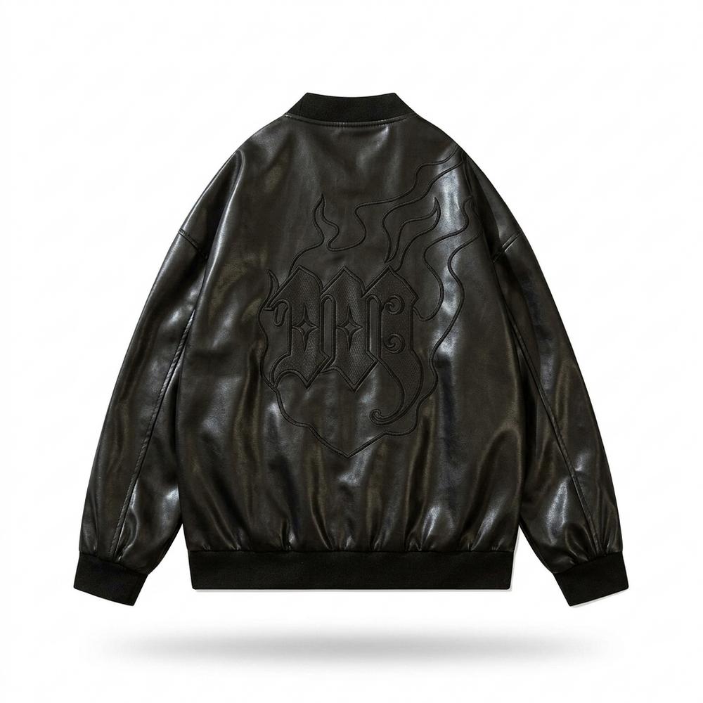 Lederjacken Outlet24 - Selor | Bestickt Glänzend Lederjacke Unisex