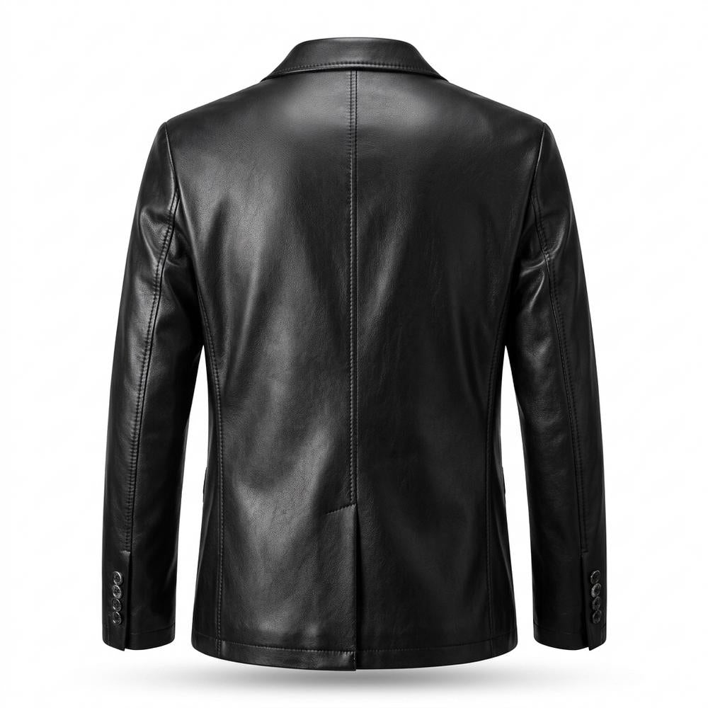 Lederjacken Outlet24 - Kuvok | Tailliert Geknöpft Lederjacke Herren