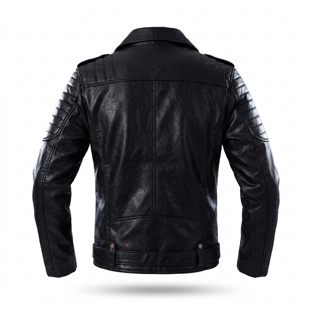 Lederjacken Outlet24 - Mewev | Asymmetrisch Gesteppt Lederjacke Herren