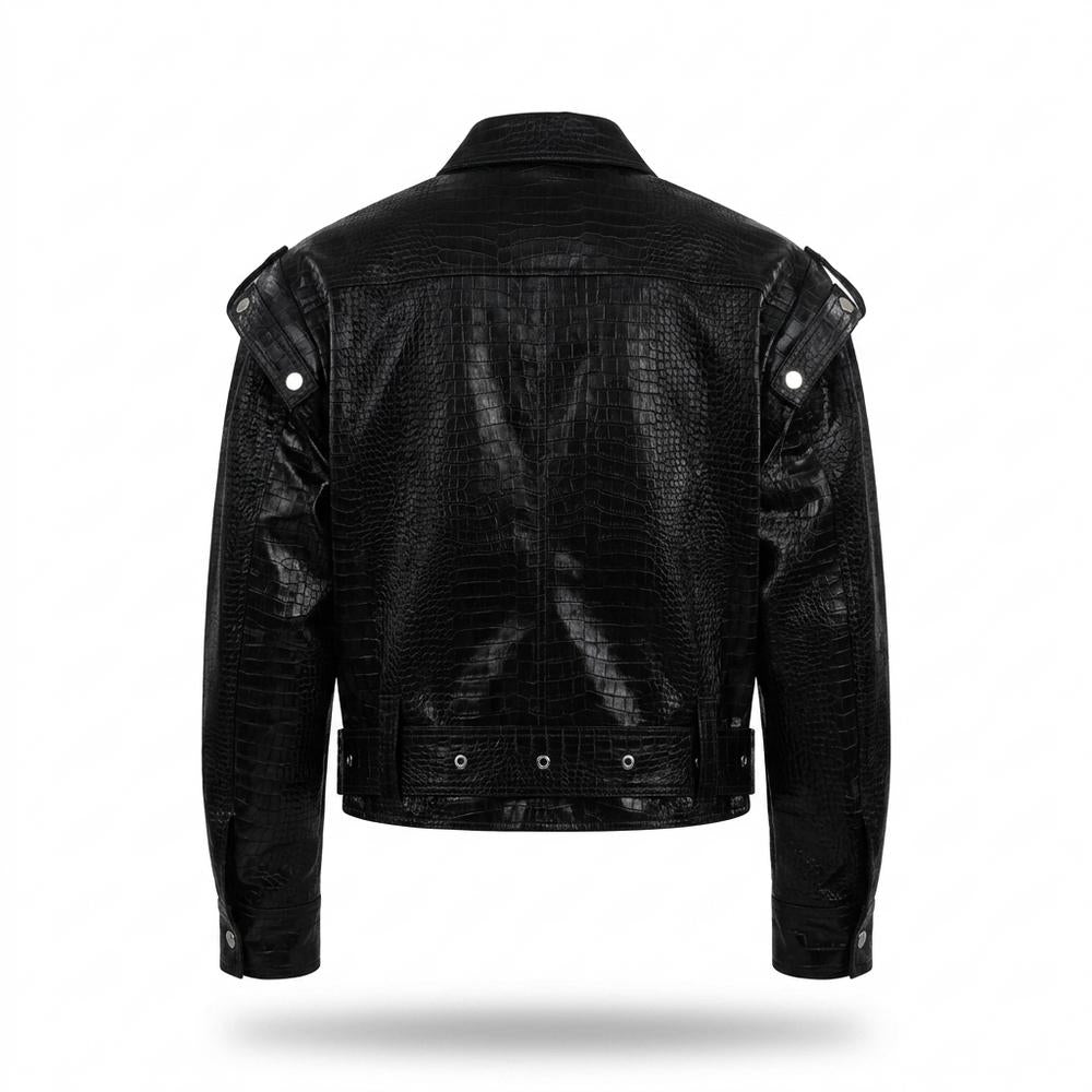 Lederjacken Outlet24 - Nadis | Geprägt Asymmetrisch Lederjacke Unisex