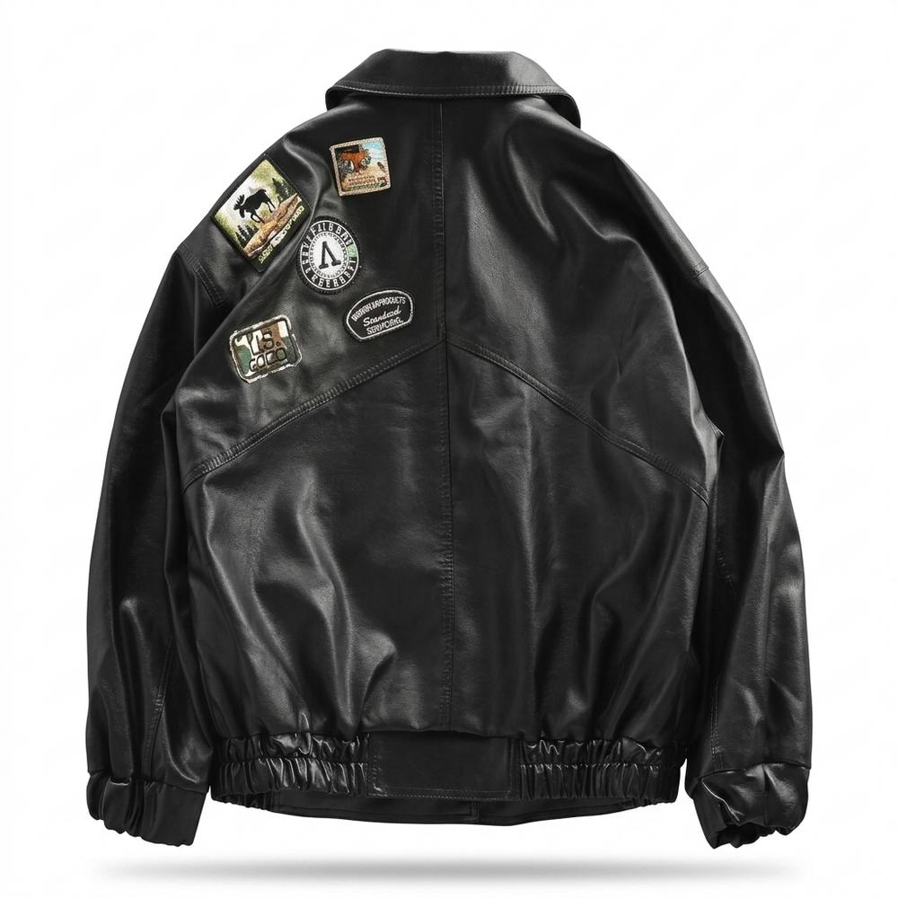Lederjacken Outlet24 - Mitin | Bestickt Glatt Lederjacke Herren