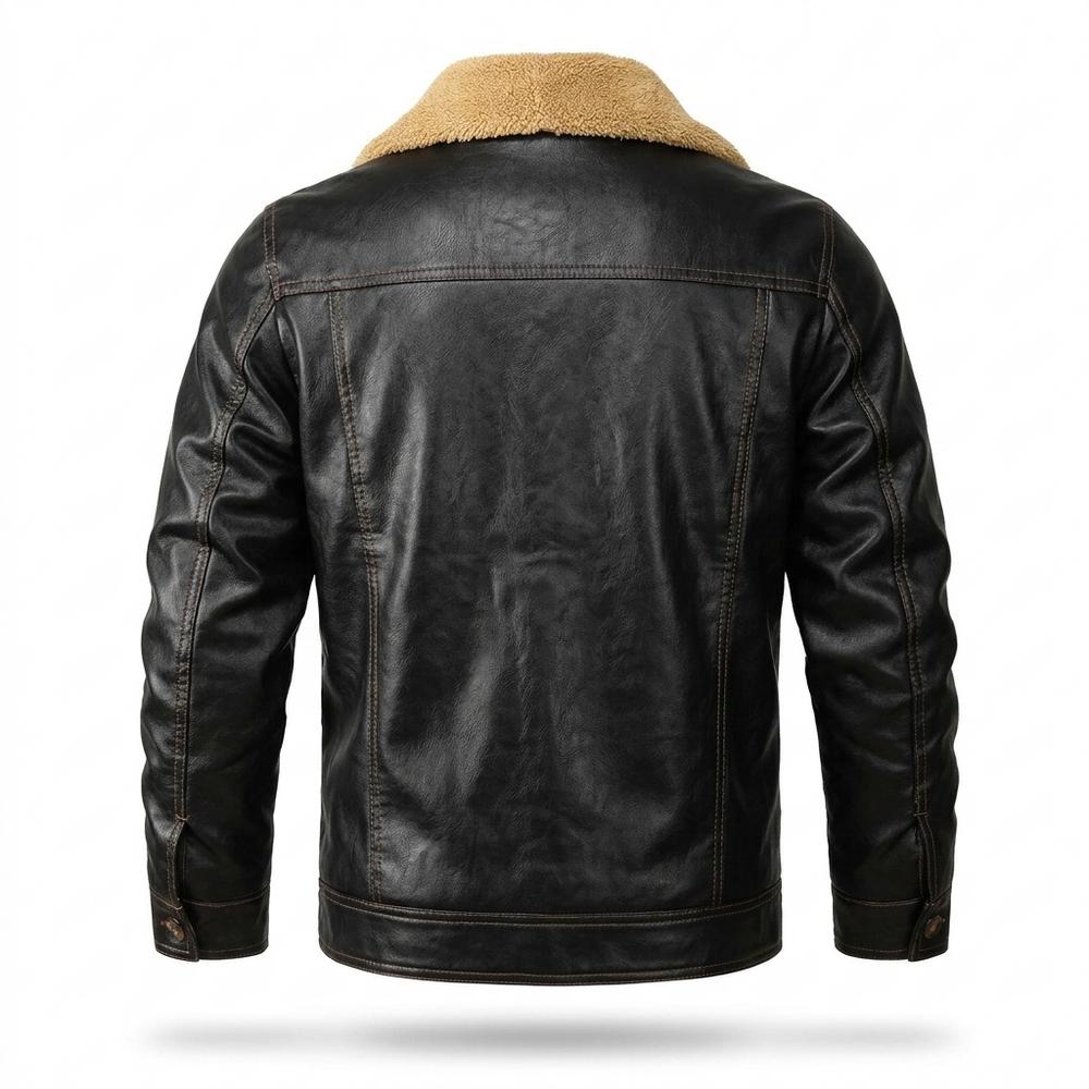 Lederjacken Outlet24 - Yumuk | Gefüttert Geknöpft Lederjacke Herren