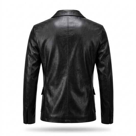 Lederjacken Outlet24 - Cobid | Einreihige Taillierte Lederjacke Herren