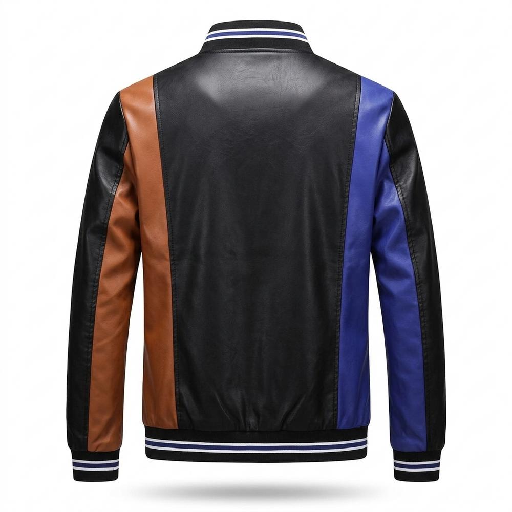 Lederjacken Outlet24 - Mafuk | Mehrfarbige Kurzgeschnittene Lederjacke Herren