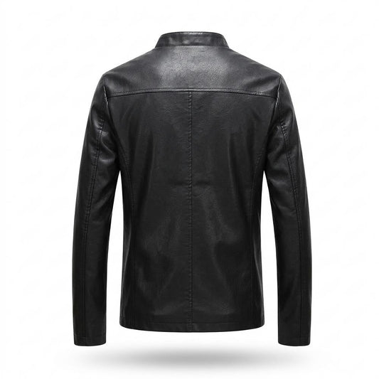 Lederjacken Outlet24 - Aesis | Taillierte Kurzkragige Lederjacke Herren