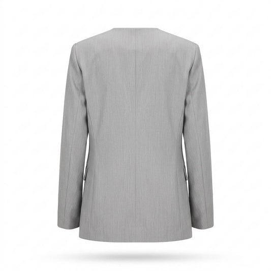 Lederjacken Outlet24 - Keles | Kragenloser Plissierter Anzug Damen