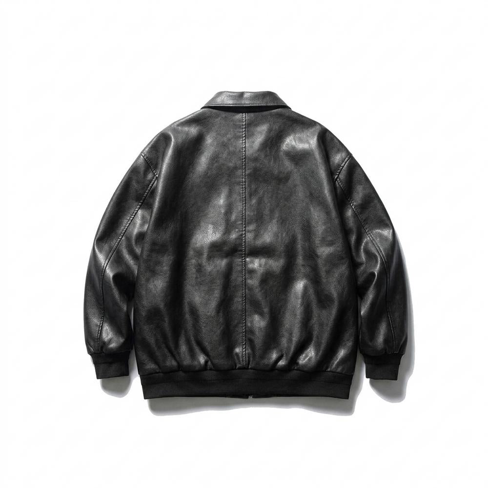 Lederjacken Outlet24 - Lavil | Locker Aufgesetzt Lederjacke Unisex