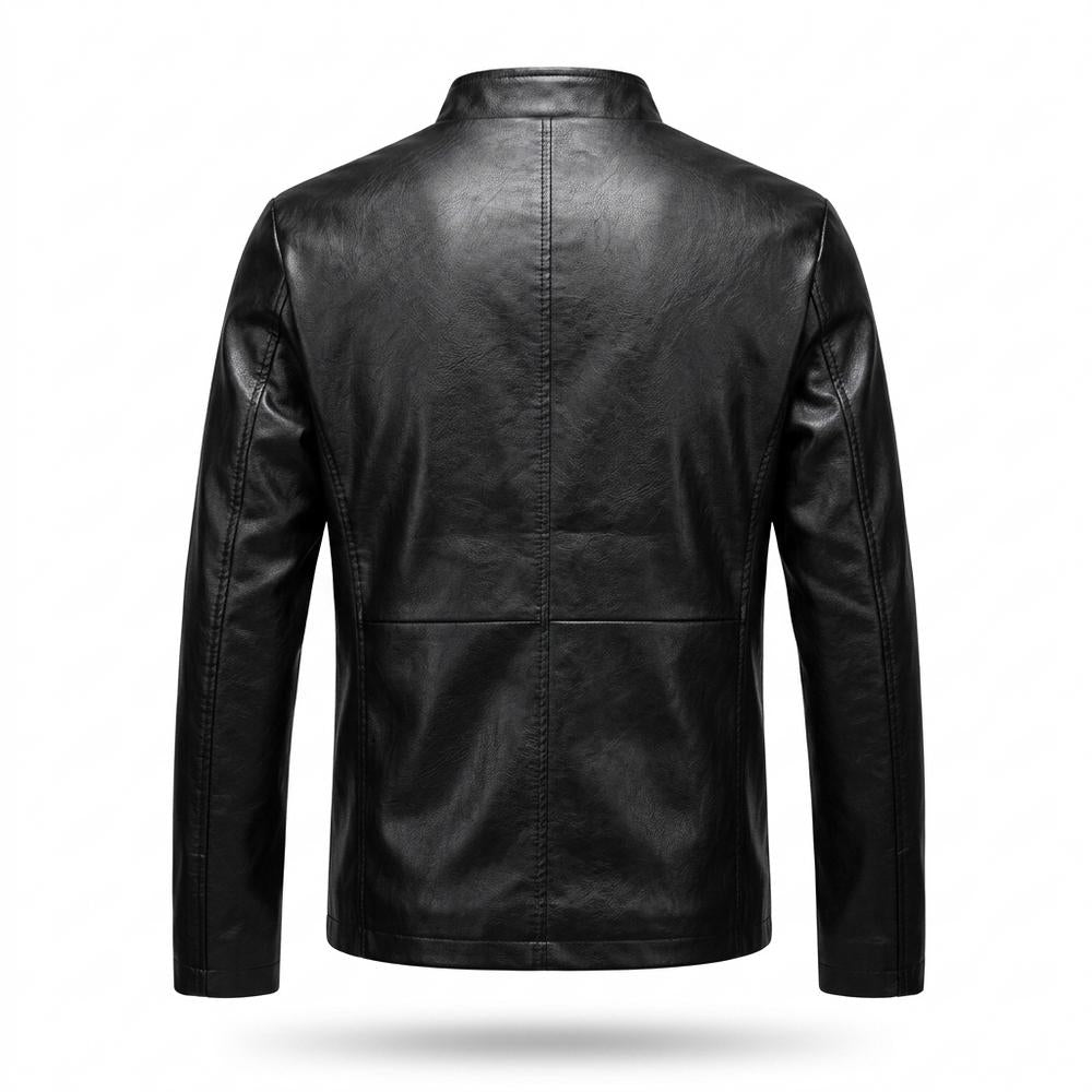 Lederjacken Outlet24 - Aenen | Taillierte Hochgeschlossene Lederjacke Herren