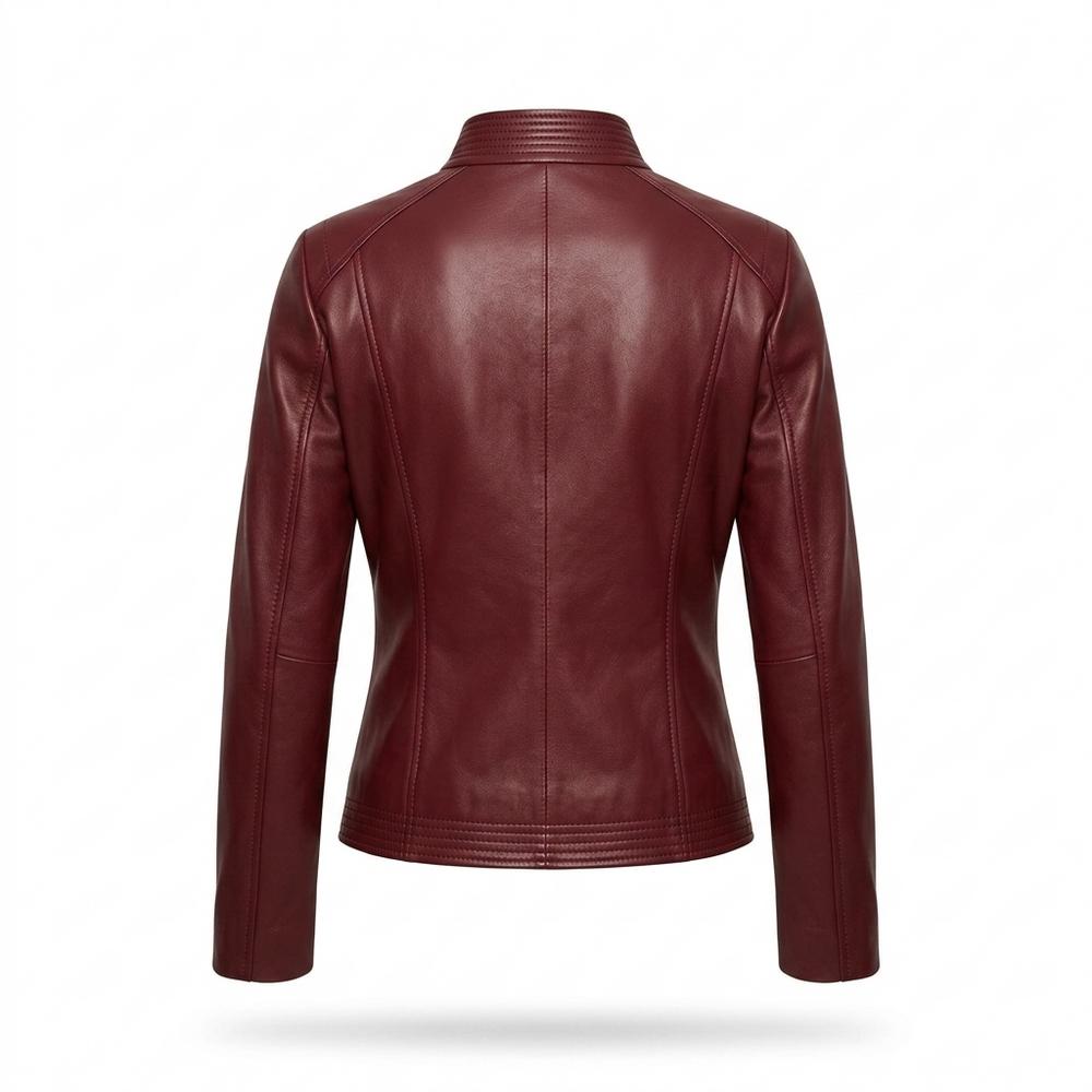 Lederjacken Outlet24 - Semir | Tailliert Unifarben Lederjacke Damen
