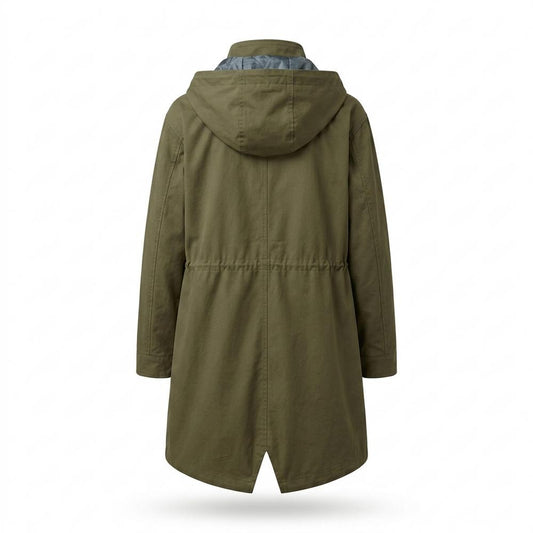 Lederjacken Outlet24 - Kanet | Langgeschnittener Kapuzen- Mantel Damen