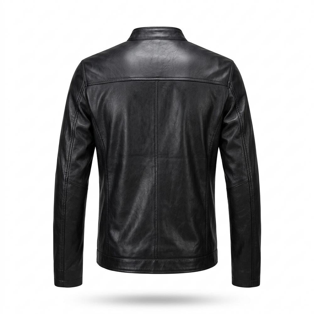 Lederjacken Outlet24 - Toped | Appliziert Tailliert Lederjacke Herren