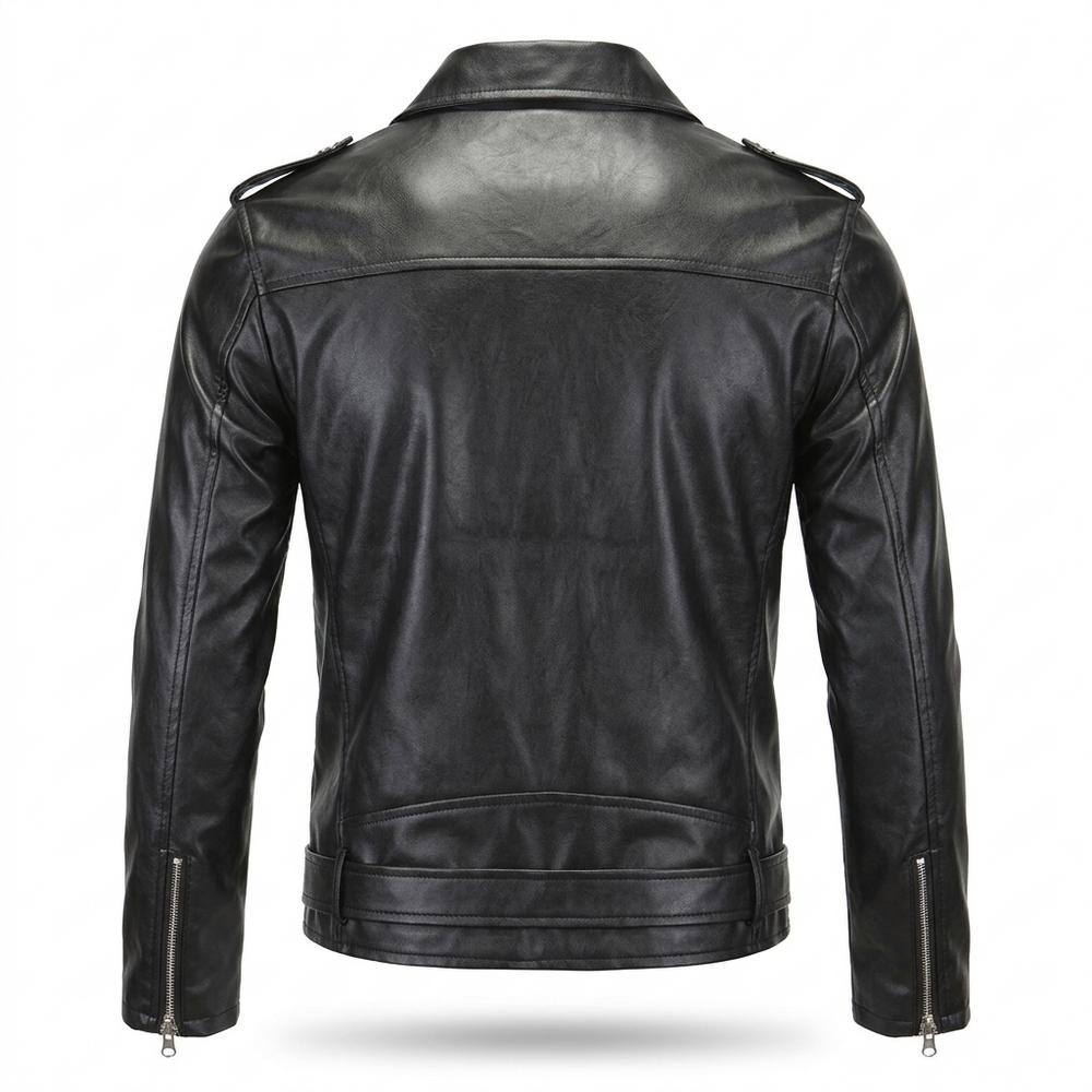 Lederjacken Outlet24 - Zevar | Asymmetrisch Gegürtet Lederjacke Herren