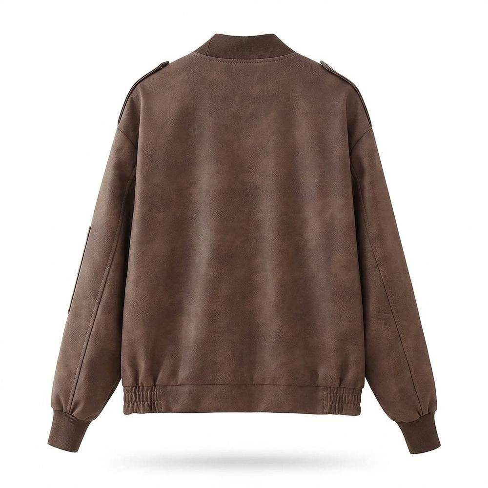 Lederjacken Outlet24 - Tumev | Gefütterte Locker Geschnittene Wildleder-Jacke Unisex