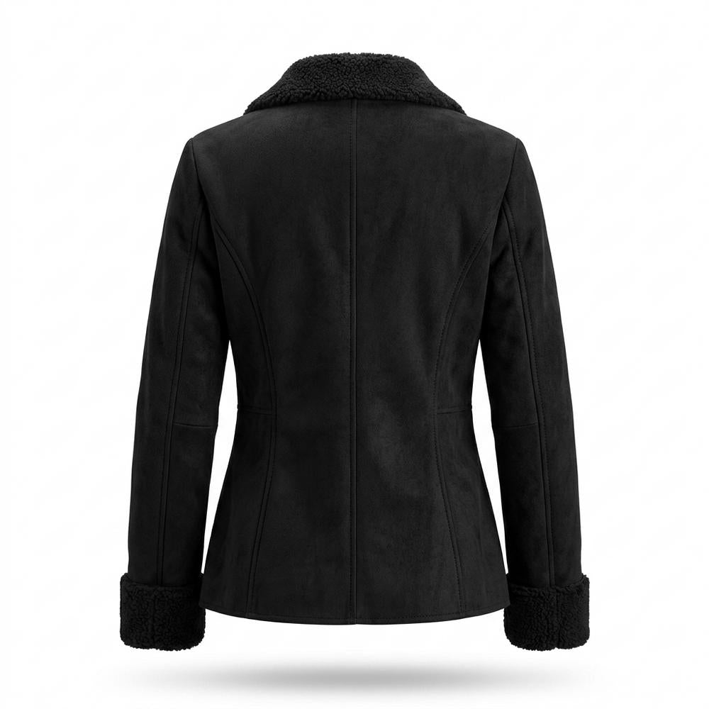 Lederjacken Outlet24 - Liwek | Gefüttert Tailliert Wildleder-Jacke Damen