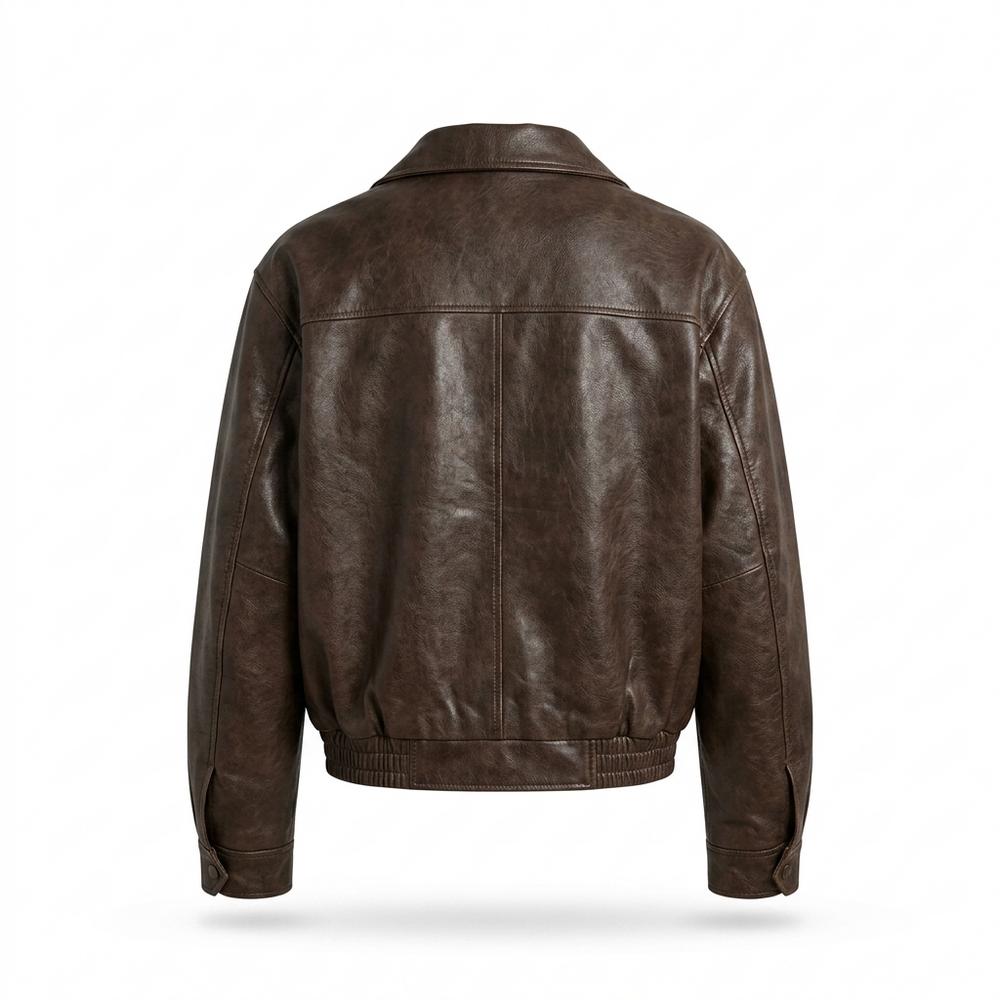 Lederjacken Outlet24 - Tarit | Locker Geschnittene Reißverschluss Lederjacke Damen