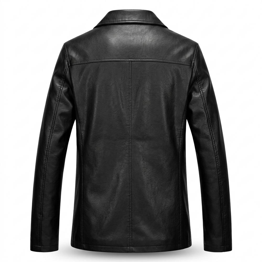 Lederjacken Outlet24 - Cetit | Geknöpft Gefüttert Lederjacke Herren