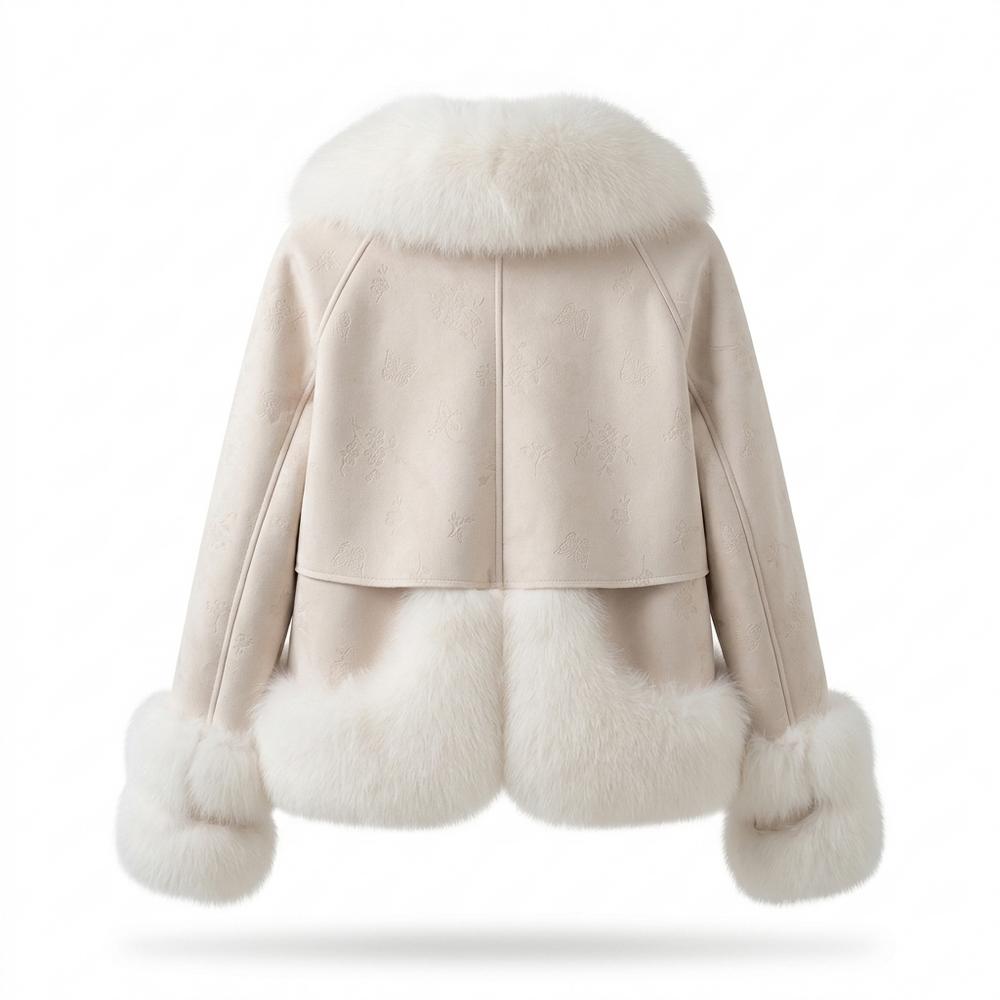 Lederjacken Outlet24 - Cumem | Pelzbesetzt Gemustert Jacke Damen