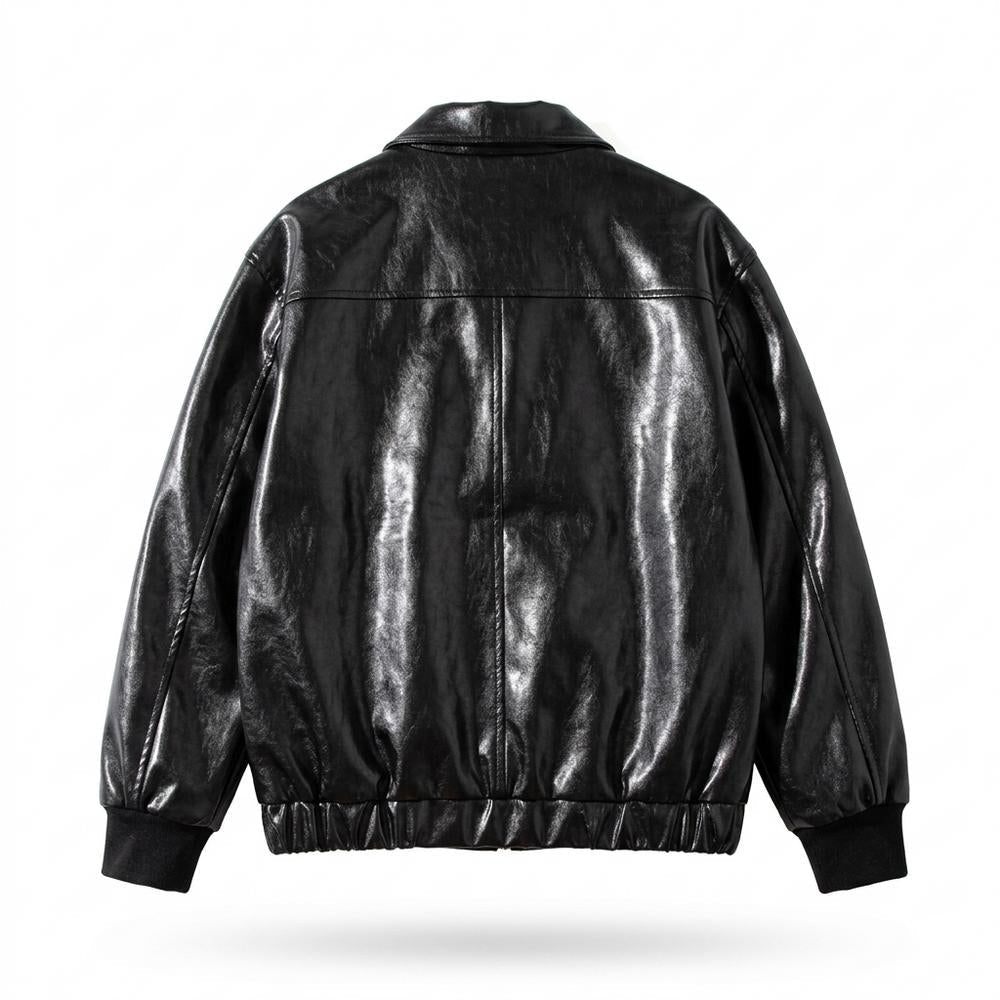 Lederjacken Outlet24 - Eubol | Glänzend Funktional Lederjacke Unisex