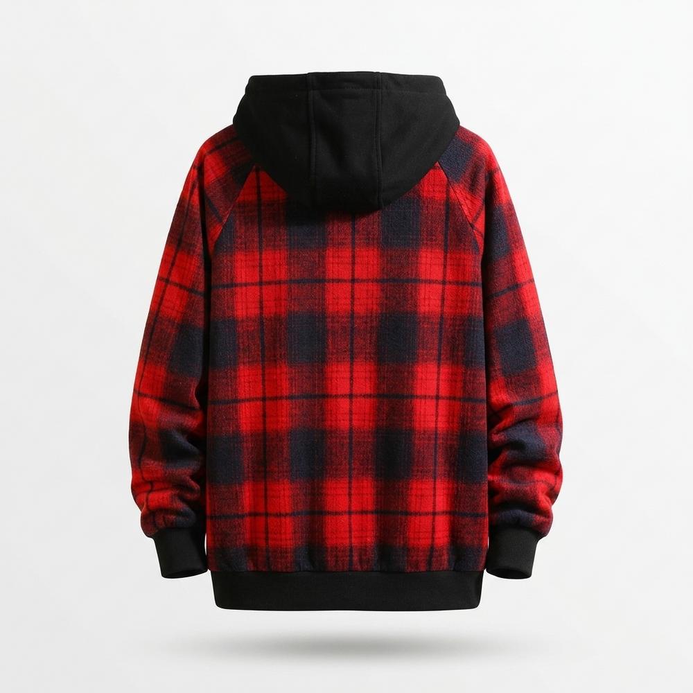 Lederjacken Outlet24 - Yurel | Kariert Zweifarbig Hoodie Herren
