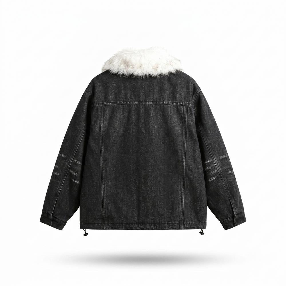 Lederjacken Outlet24 - Sozal | Pelzbesetzt Gewaschen Jacke Unisex