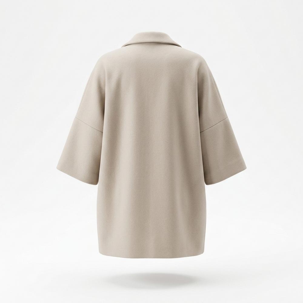 Lederjacken Outlet24 - Zibed | Oversized Geknöpfter Mantel Damen