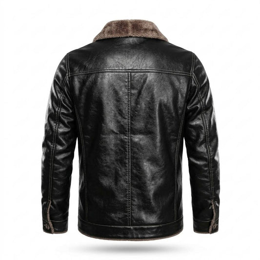 Lederjacken Outlet24 - Kenik | Gefüttert Geknöpft Lederjacke Herren