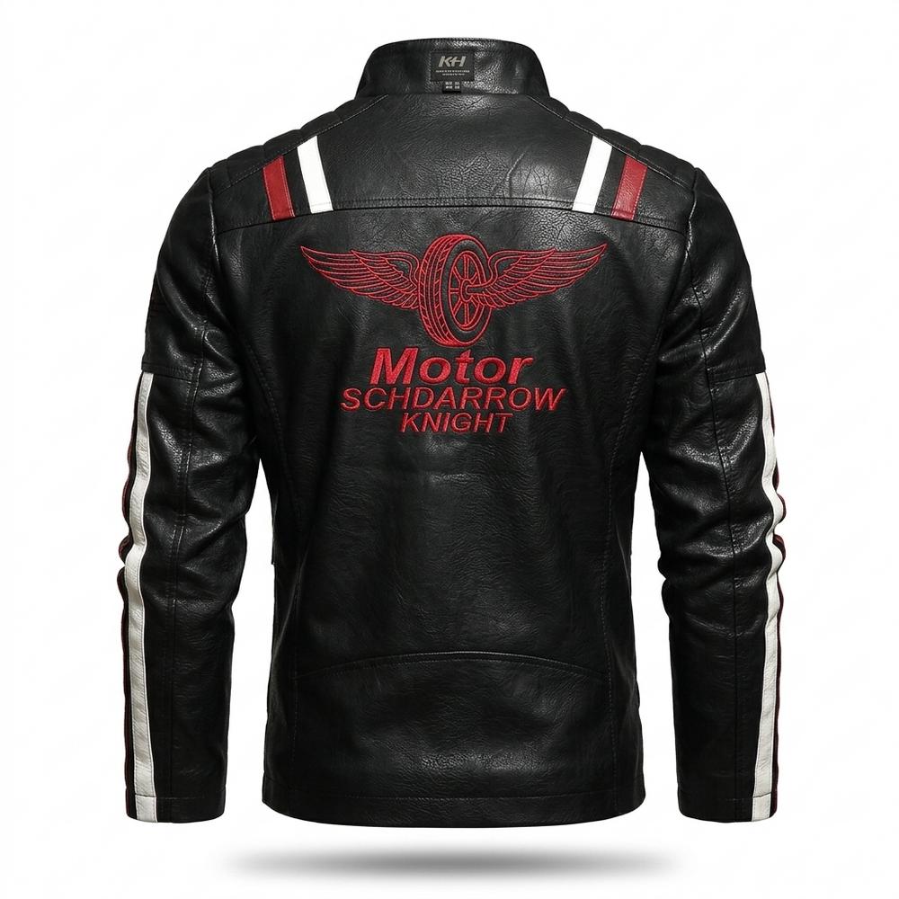 Lederjacken Outlet24 - Luwak | Gestreift Tailliert Lederjacke Herren