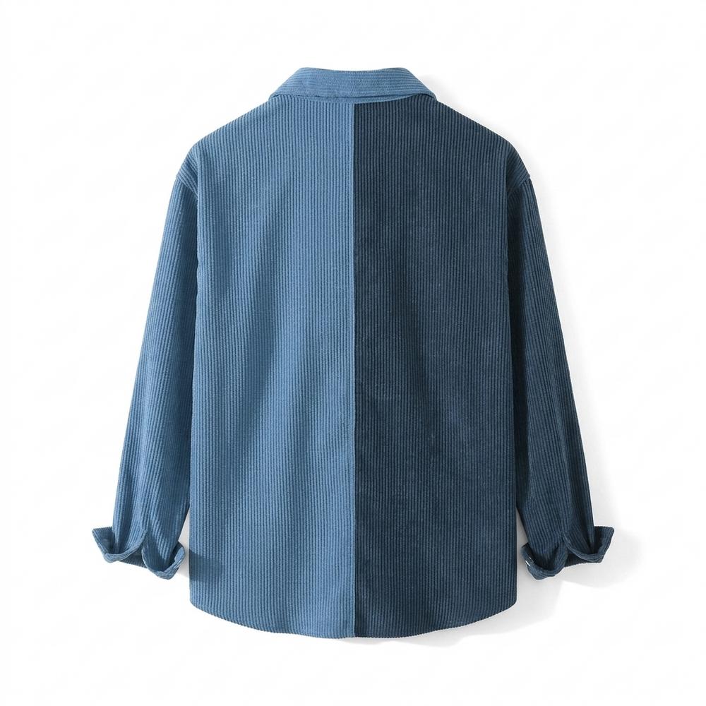 Lederjacken Outlet24 - Vorer | Zweifarbiges Geripptes Hemd Herren