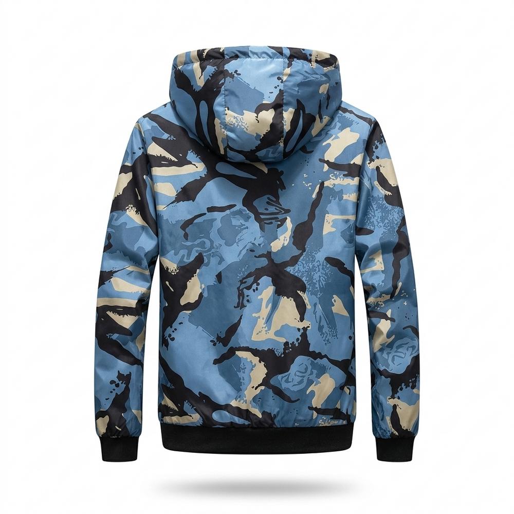 Lederjacken Outlet24 - Nadum | Gemusterte Kapuzen Jacke Herren