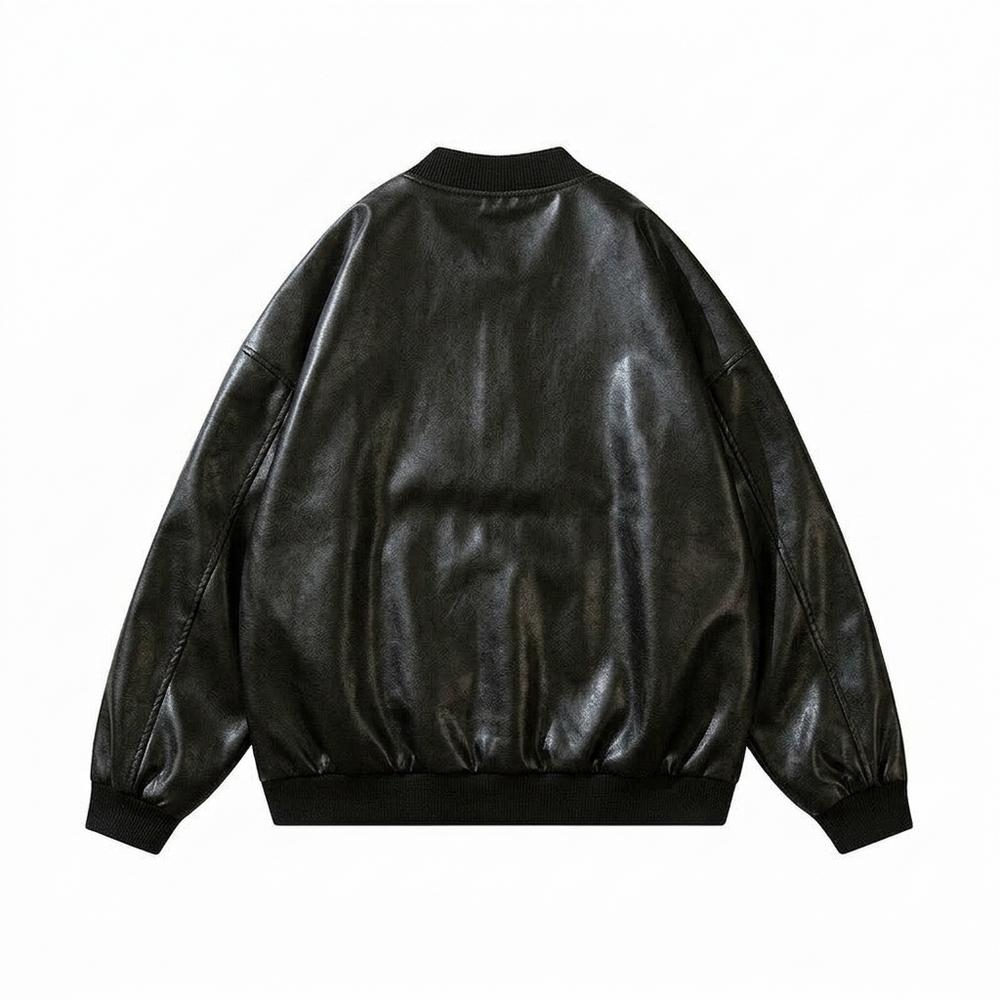 Lederjacken Outlet24 - Liles | Bestickt Geknöpft Lederjacke Unisex