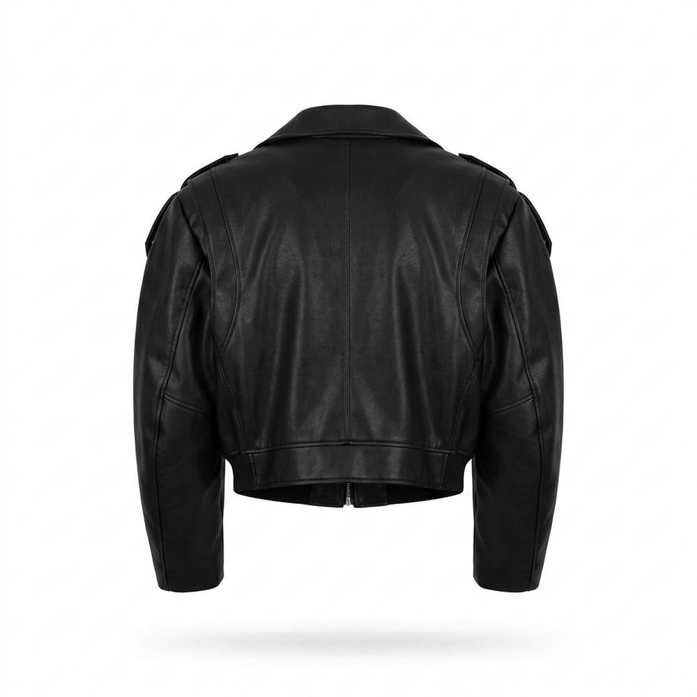 Lederjacken Outlet24 - Rivan | Kurzgeschnittene Taillierte Lederjacke Unisex