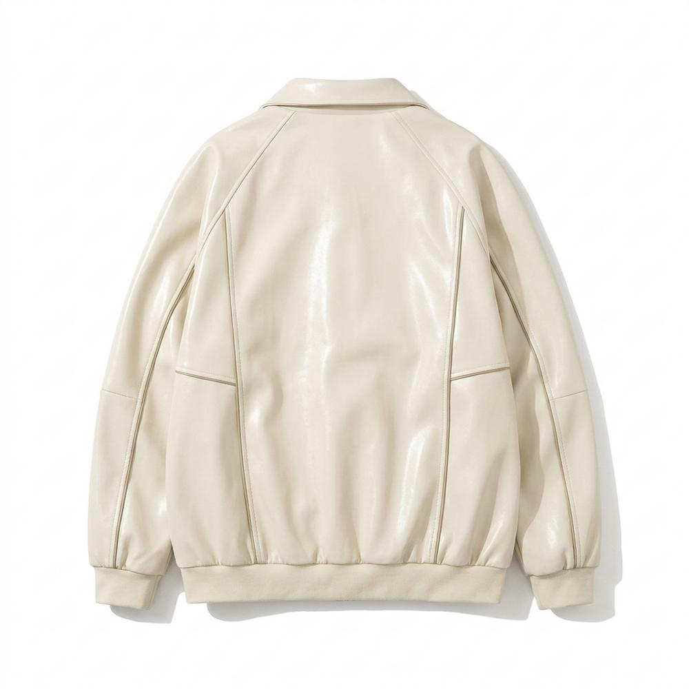 Lederjacken Outlet24 - Mugot | Paspelierte Weite Lederjacke Unisex