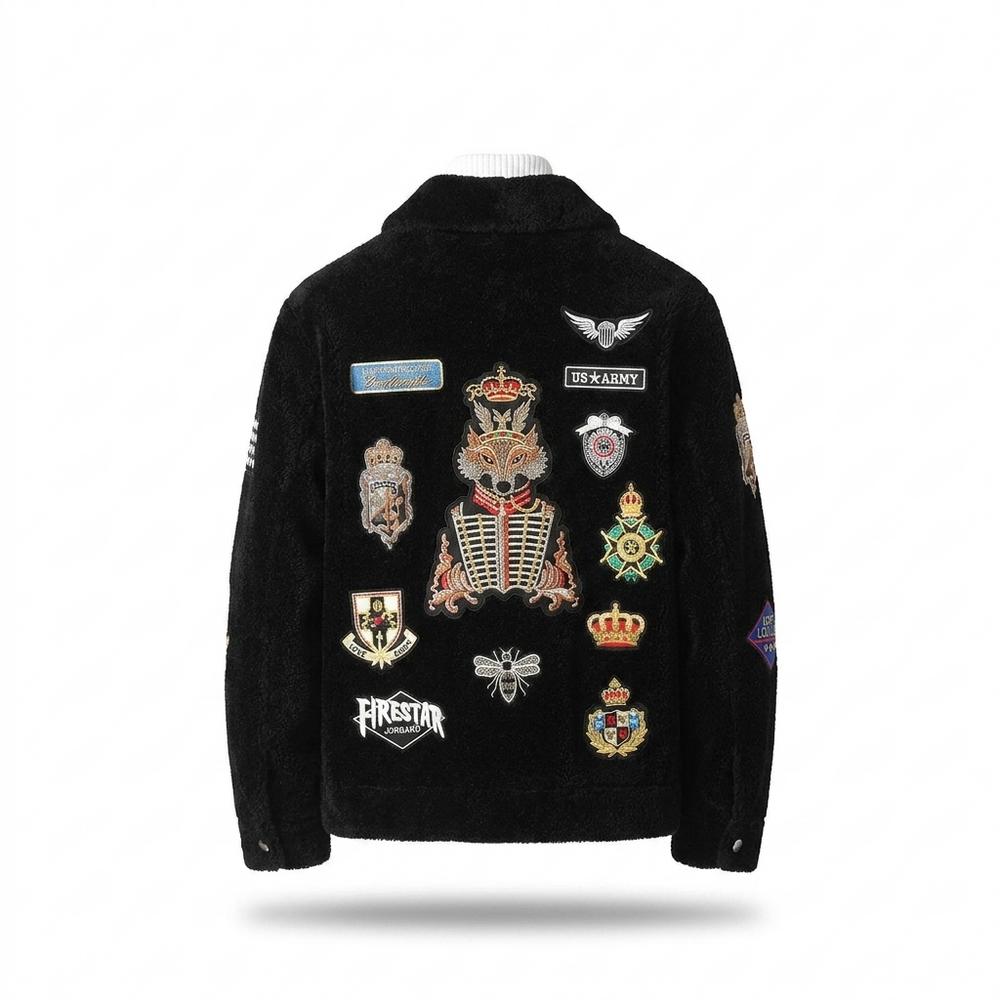 Lederjacken Outlet24 - Sepam | Bestickte Strukturierte Jacke Unisex