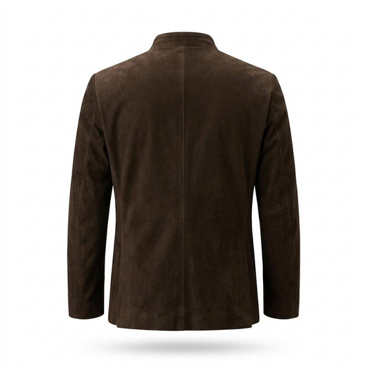 Lederjacken Outlet24 - Tetom | Einreihig Aufgeraut Wildleder-Jacke Herren