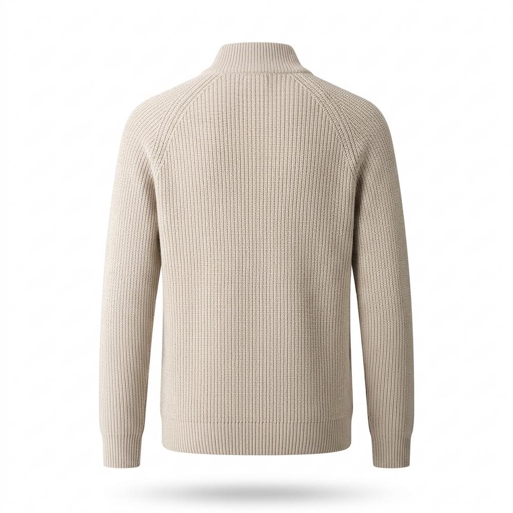 Lederjacken Outlet24 - Aefed | Gerippte Reißverschluss Strickjacke Herren