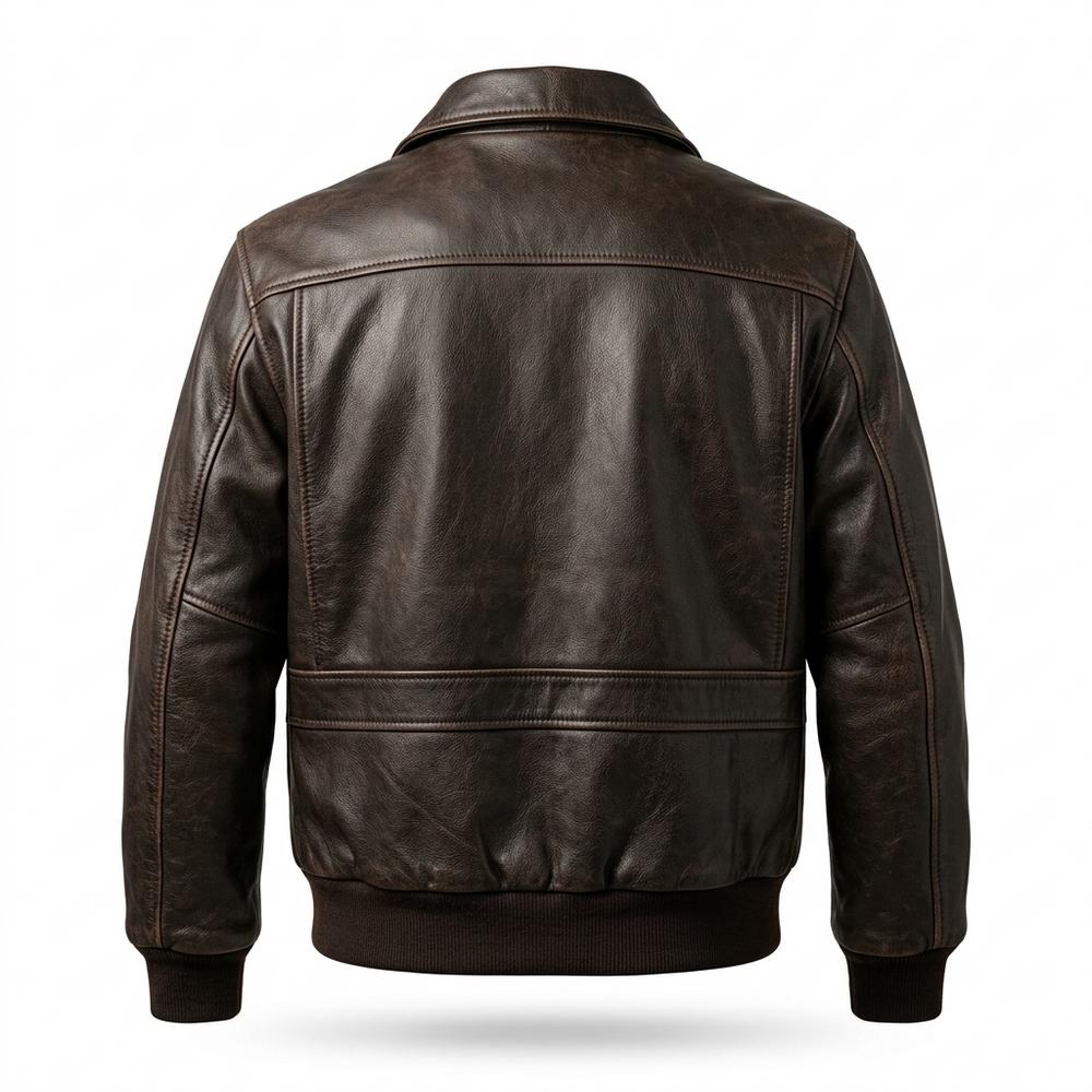 Lederjacken Outlet24 - Kapov | Gefütterte Gerippte Lederjacke Herren