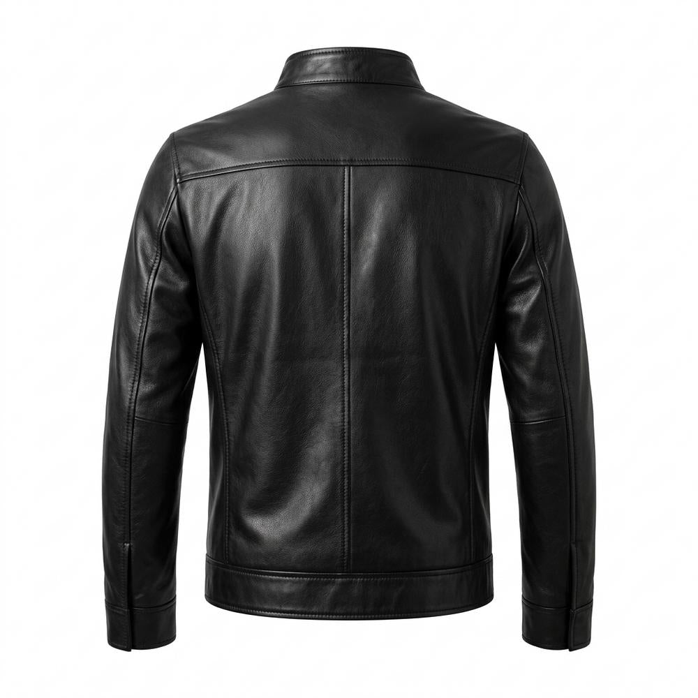 Lederjacken Outlet24 - Cahun | Tailliert Asymmetrisch Lederjacke Herren