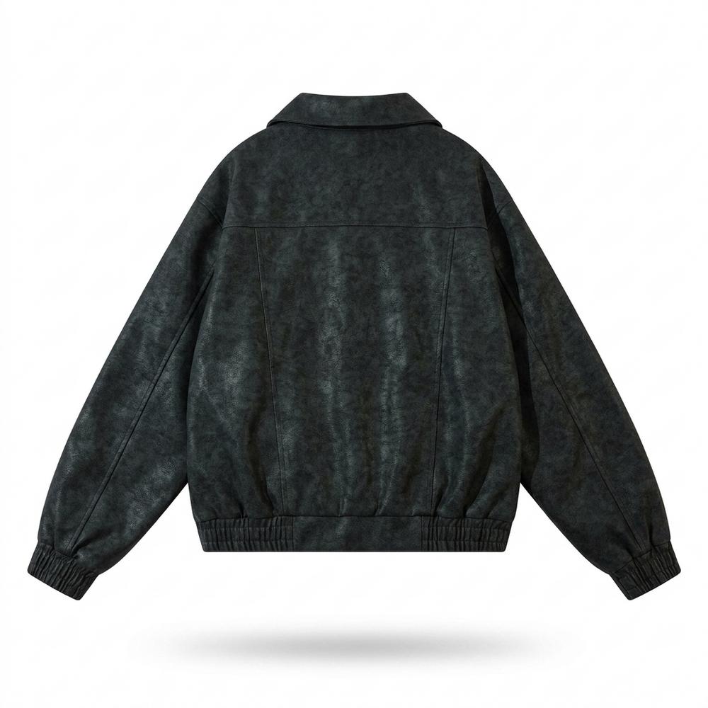 Lederjacken Outlet24 - Nakom | Strukturierte Gefütterte Lederjacke Unisex
