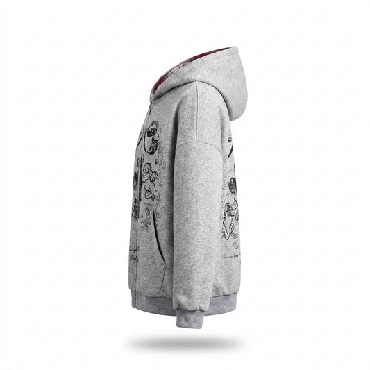Lederjacken Outlet24 - Eogan | Gefüttert Bedruckt Hoodie Unisex