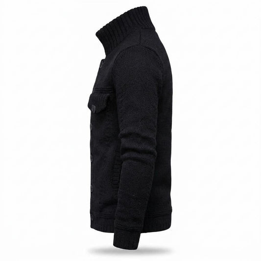 Lederjacken Outlet24 - Tolod | Strukturiert Geknöpft Strickjacke Herren